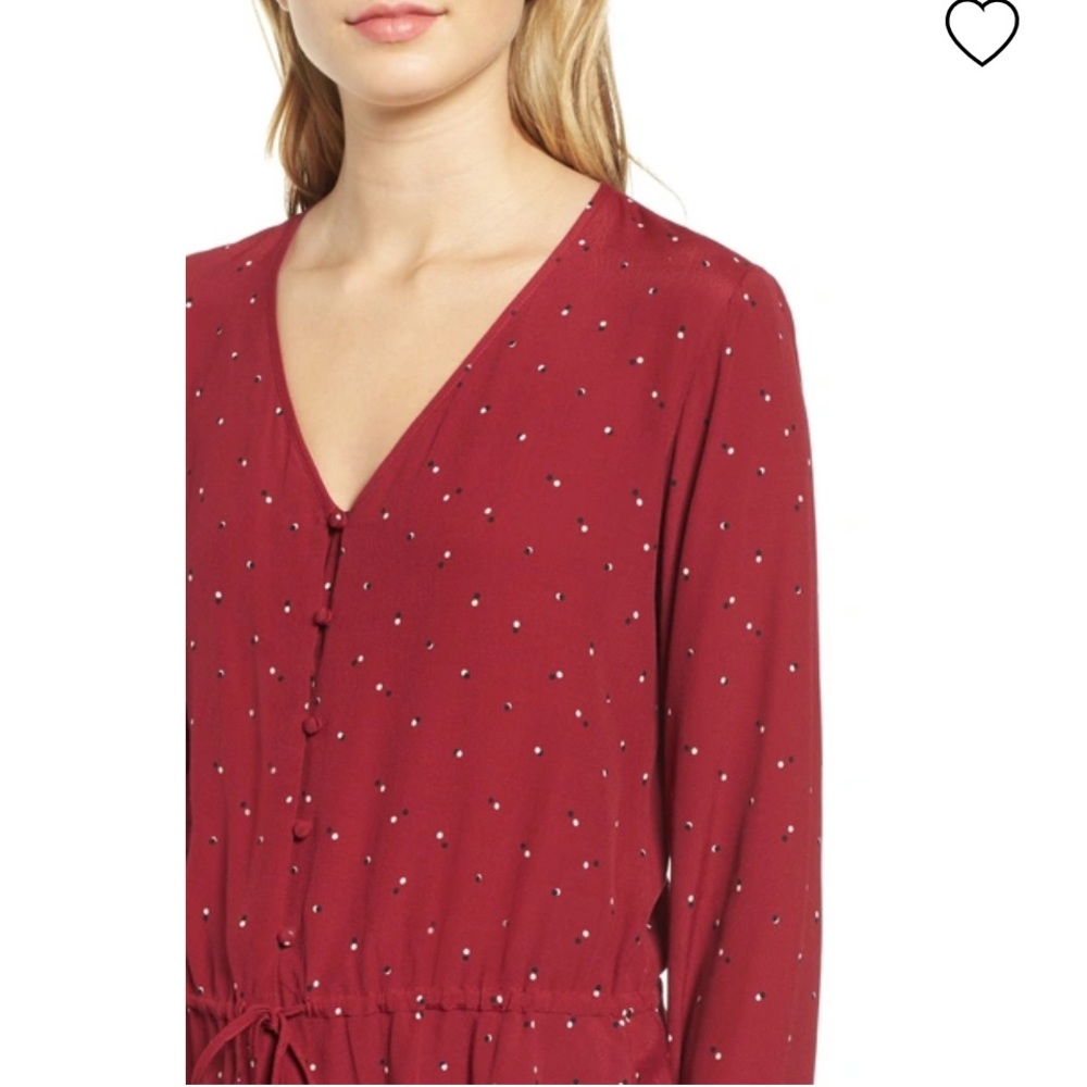 Rails "Beaux" Red Offset Dot Blouse, Xs - image 2